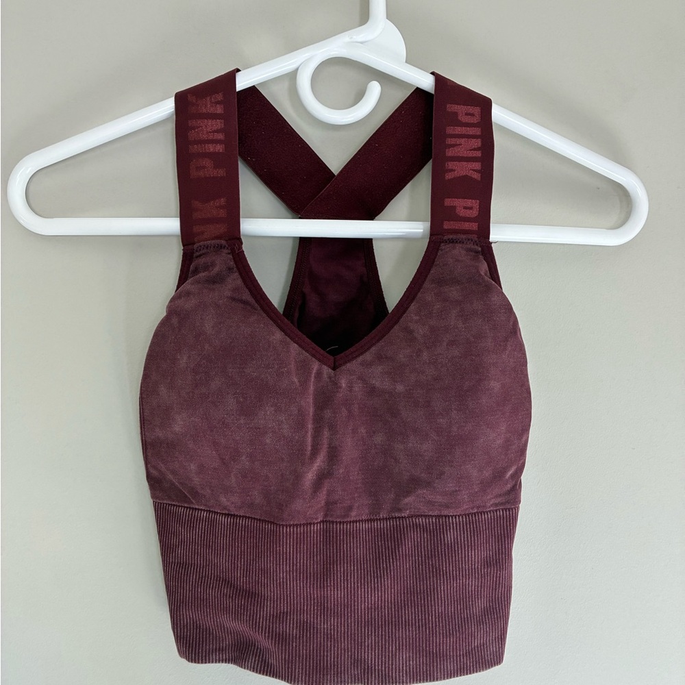 PINK Victoria's Secret Deep Burgundy Sports Bra